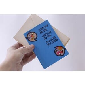 Funny Birds Looking for a Clever Wish, Happy Birthday, Greeting Card, Humorous,